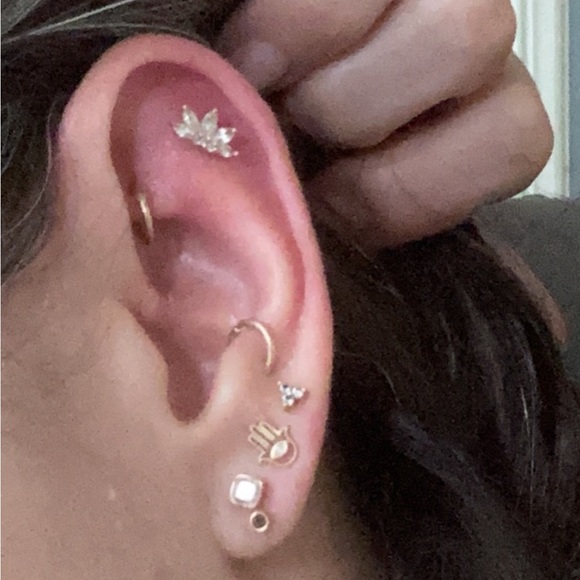 Buddha Jewelry Organics Solid 14k Yellow Gold Valentina Threadless End with CZ - Picture 6 of 6